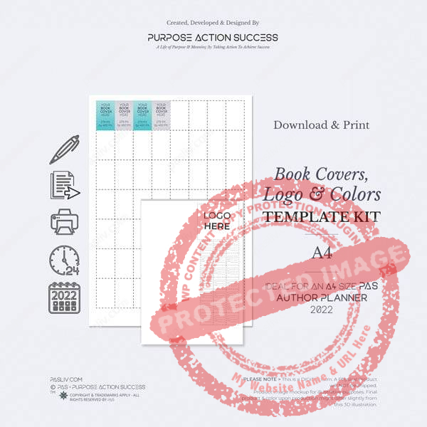 A4 2022 Author PAS Planner Book Covers, Logo & Colors Branding Kit for Exclusive PAS Members